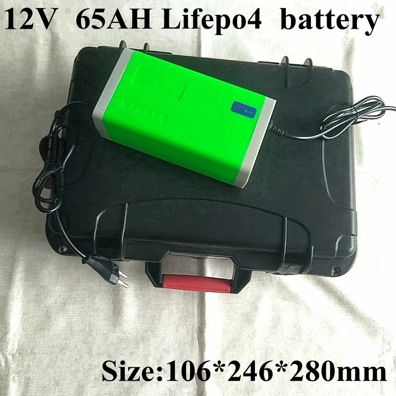 Бренд 12v 65ah Lifepo4 аккумулятор Встроенный Bms с водонепроницаемым ABS чехлом для