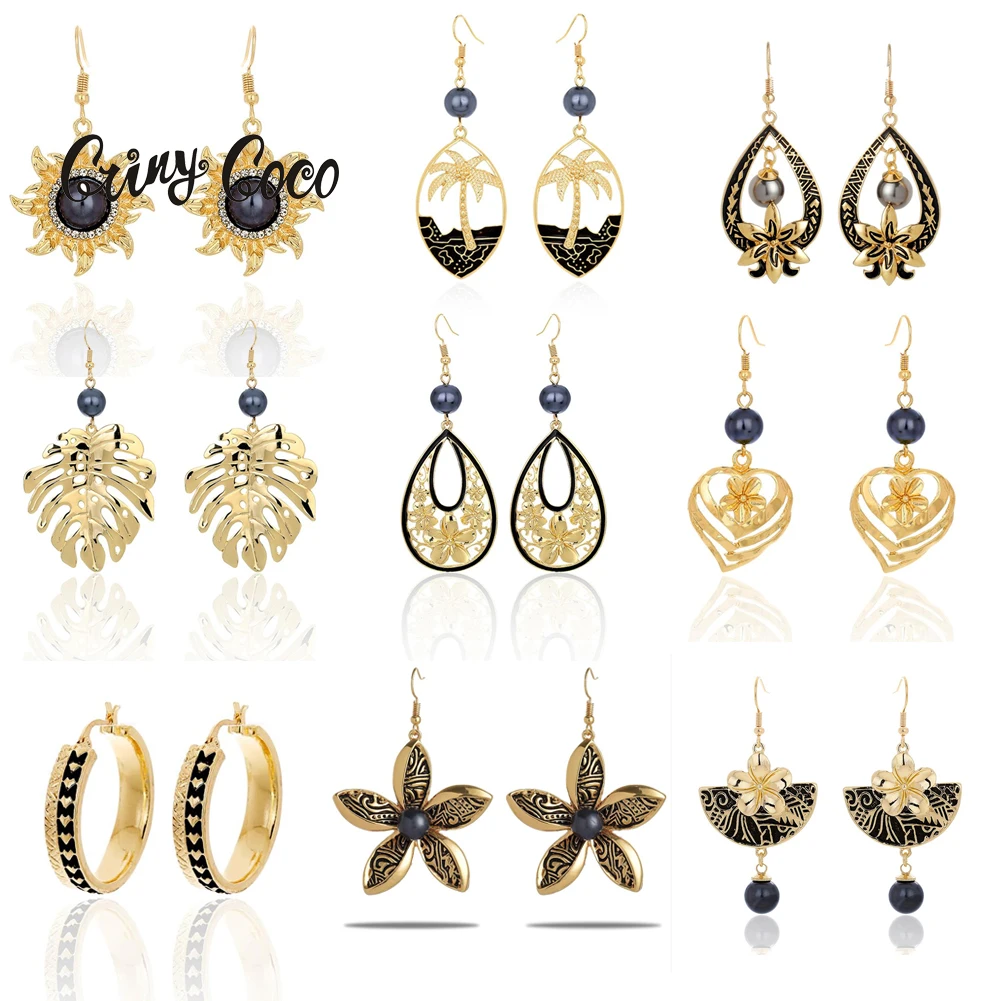 Гавайские ювелирные изделия эффектные серьги полинезийская