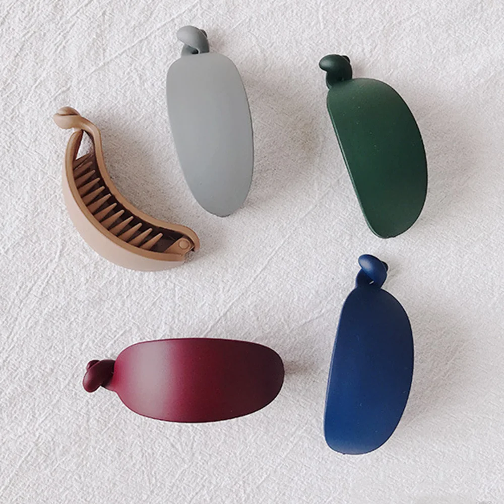 Женские матовые заколки для конского хвоста девочек однотонные банановые зажимы