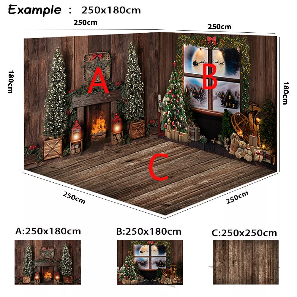 Christmas Toy Store Backdrop Retro Gingerbread House Photography Xmas Room Portrait Background Photo Studio Winter Street Snow |