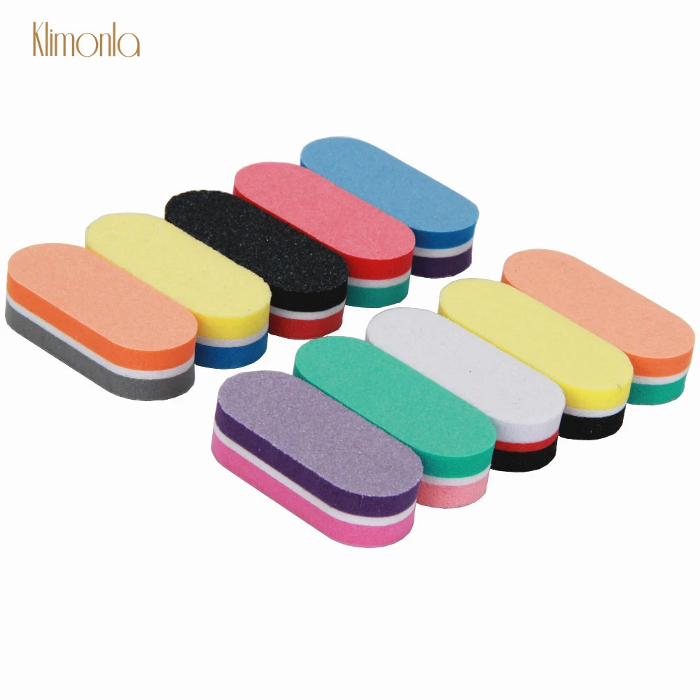 

New Style 10pcs/lot Colorful Mini Nail File Oval Blocks Sponge Nail Polish Sanding Buffer Nail Polishing Manicure Care Tools