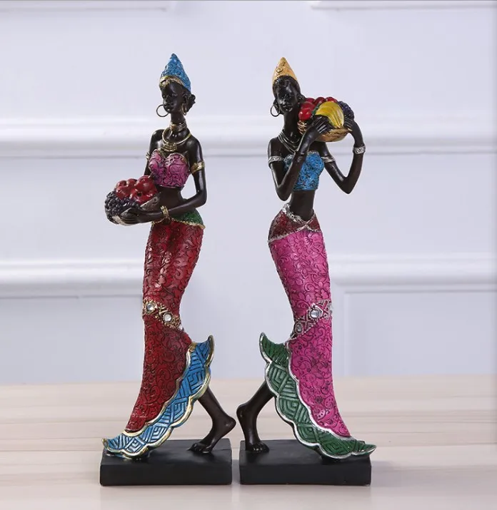 

Beautiful Ethnic Style African Beauty Creative Home Decoration Festival Business Gift Resin Handicraft Decoration