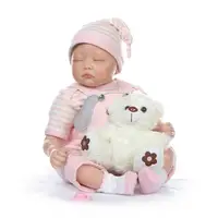 silicone reborn baby soft body 55cm twin Princess Babies Doll Bonecas Bebe Reborn Lifelike 22 inch best Gifts Toys dog cloth toy