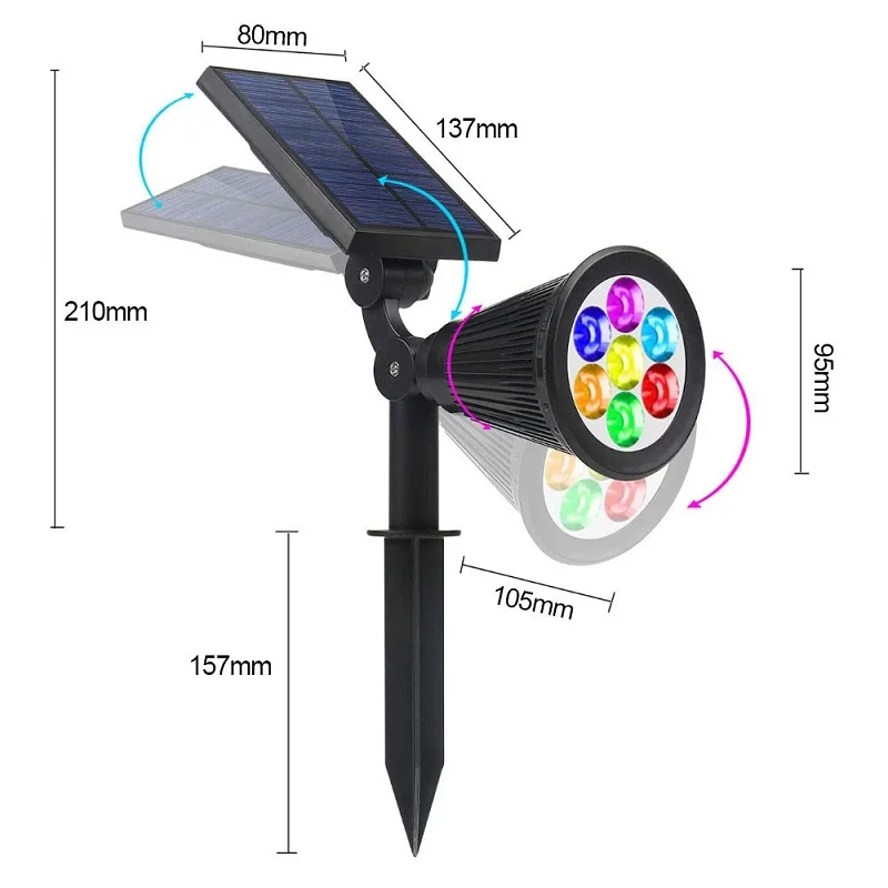 

4/7 Led Solar Light Outdoor Solar Lamps Waterproof Solar Powered Sunlight for Garden Decoration Solar Spotlights Projection Lamp