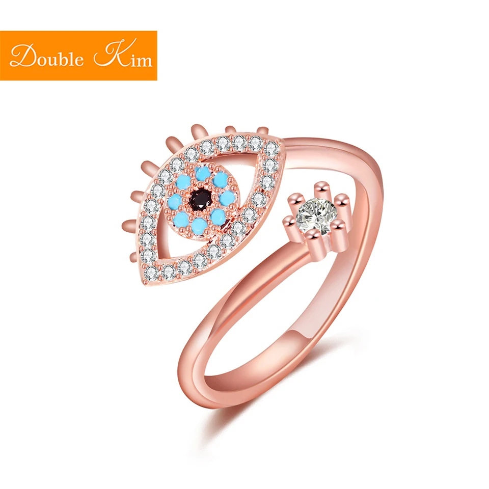 Регулируемое кольцо с цирконом глаз демона кольца из медного сплава покрытием
