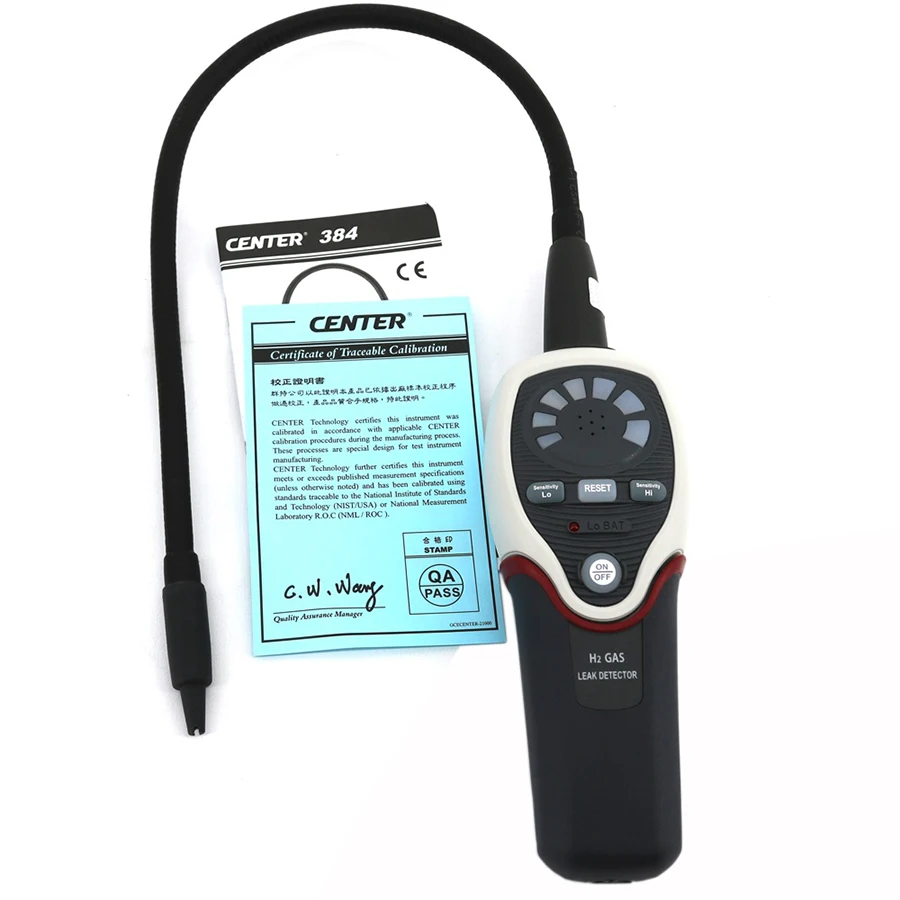 CENTER-384 Hydrogen(H2) Gas Leak Detector Detectable Gases: mixture 5% Hydrogen (H2) + 95% Nitrogen(N)F Carrying case included. |