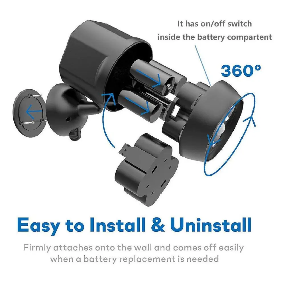 

LED Light IP65 Waterproof Outdoor Lights Motion Sensor Battery Operated Security Lights for Wall Garden Driveway