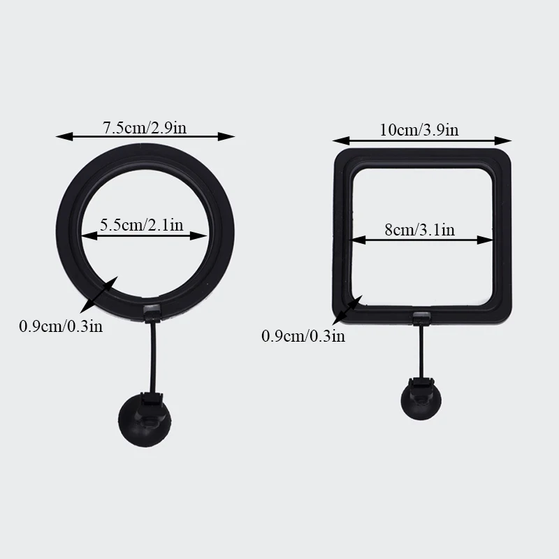 

New Aquarium Feeding Ring Fish Tank Station Floating Food Tray Feeder Square Circle Accessory Water Plant Buoyancy Suction Cup