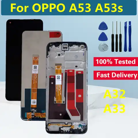 6,5 "протестированный ЖК-экран для OPPO A53s A53 4G, сенсорная панель, дигитайзер для OPPO A53 2020 4G A53s, сменный ЖК-экран A53s
