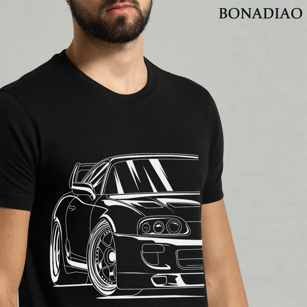 Лучший Supra 2JZ JDM Футболка Мода Harajuku футболка хлопок размера плюс удивительные спортивные футболка с изображением автомобиля, Camiseta