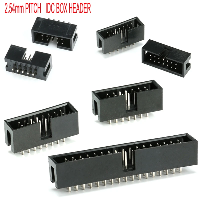 10pcs DC3 dip 6/10/20/26/34/40 P 2.54MM pitch MALE SOCKET Double-Spaced straight idc box headers PCB CONNECTOR DOUBLE ROW