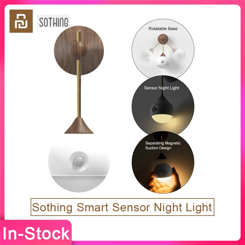 

Xiaomi Youpin Sothing Sunny Smart Sensor Night Light Infrared Induction USB Charging Removable Night Lamp For Smart Home