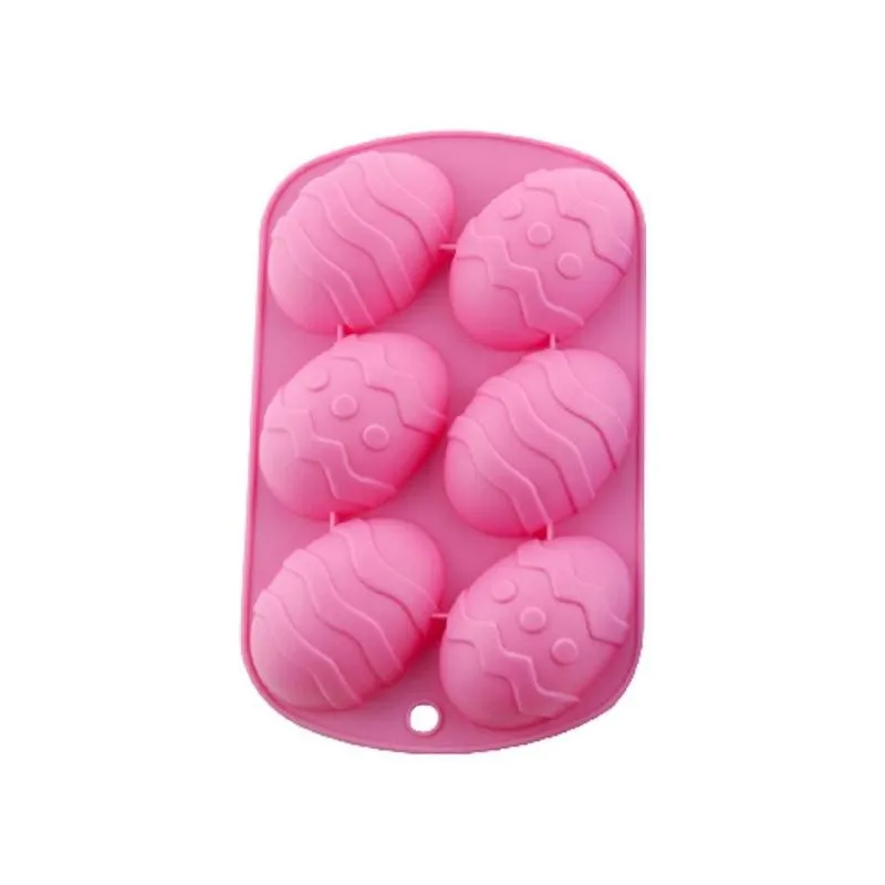

Creative 6-Holes Easter 3D Egg Shaped Molds Fondant Mold Moulds Tools Tools Kitchen Mould Cake Baking Chocolate Cake Silico W0C0