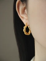 big twist statement earrings women jewelry brass with 18k gold party t show gown runway rare korean japan trendy ins boho