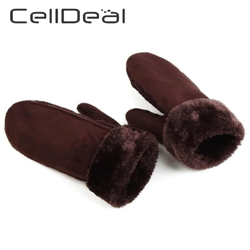 1 пара теплых митенки перчатки зимние уплотненные для пары женские из имитации