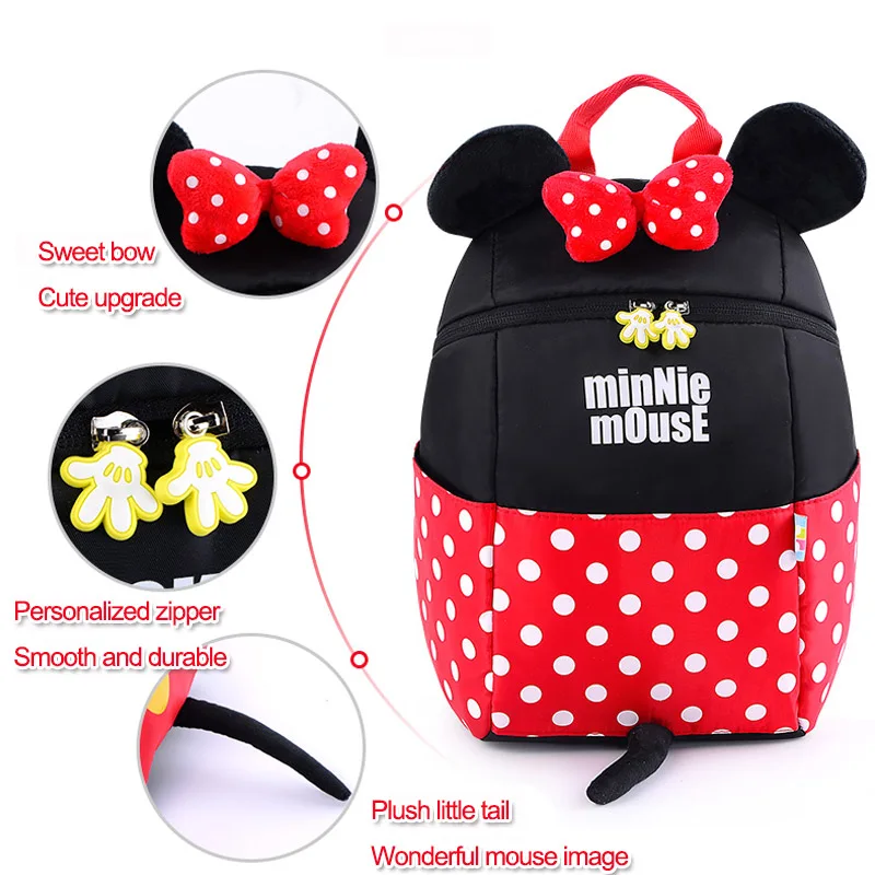 Disney 3D От 1 до 5 лет Детские школьные рюкзаки для детей с Микки Маусом и Минни Маус - Фото №1