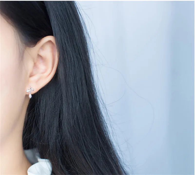 DAIWUJAN, простые, 925 пробы, серебряные, модные, клипса на ухо в виде листьев, серьги-Крючки для женщин, ювелирные украшения, вечерние, Bijoux