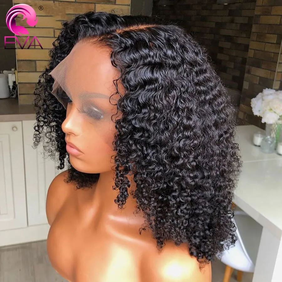Эва волосы 360 кружева фронта al парик кудрявые человеческие парики для черных
