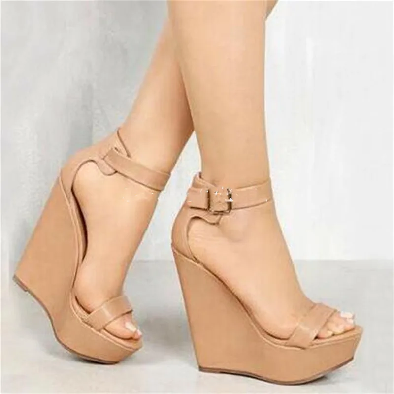 

OOF LORON NEW 16CM High Wedge Heel, Sexy Fashion Women's Sandals With One Line, Nude Lacing In A Variety Of Colors Available