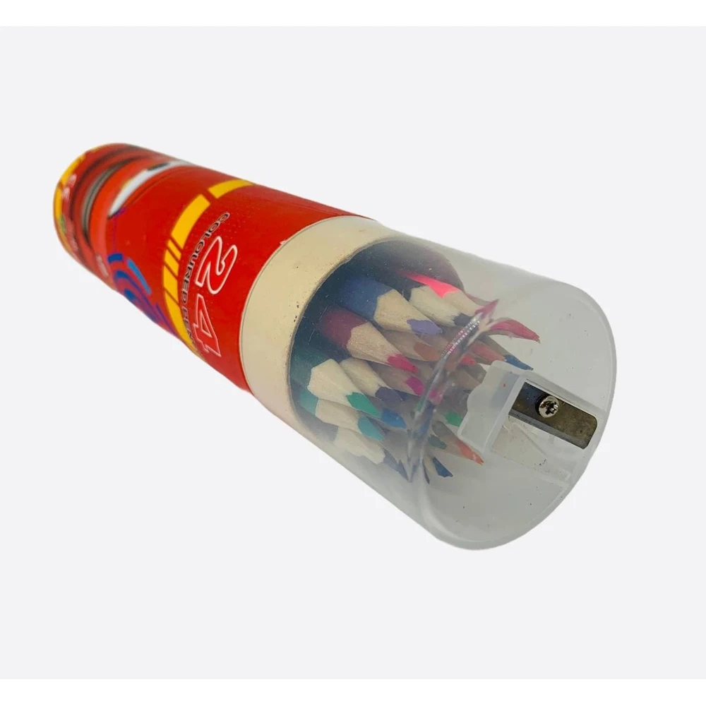Color pencil set with sharpener 24 colors &quotwheelbarrows&quot/24 PCs set/pencil | Канцтовары для офиса и дома