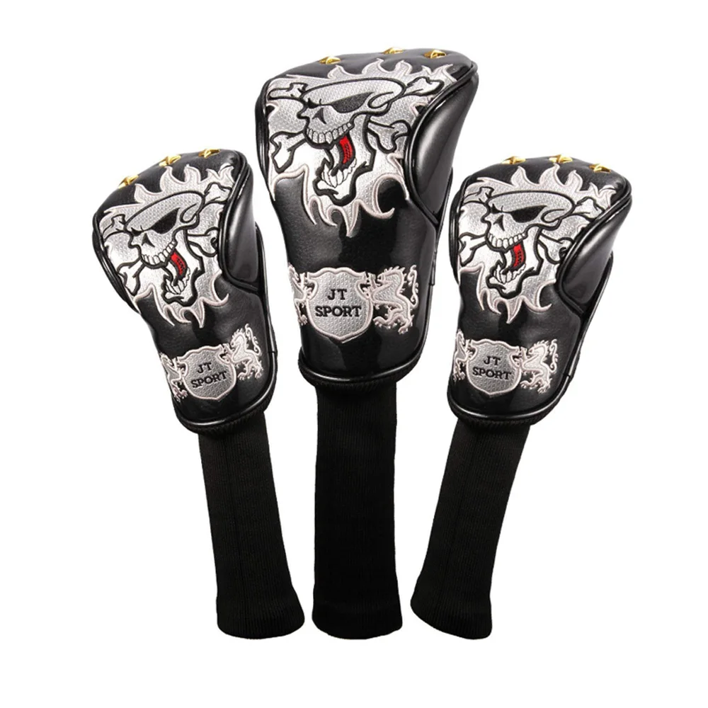 3 шт./компл. головные уборы для гольф-клуба Woods Driver Fairway Skull мужчин и женщин с