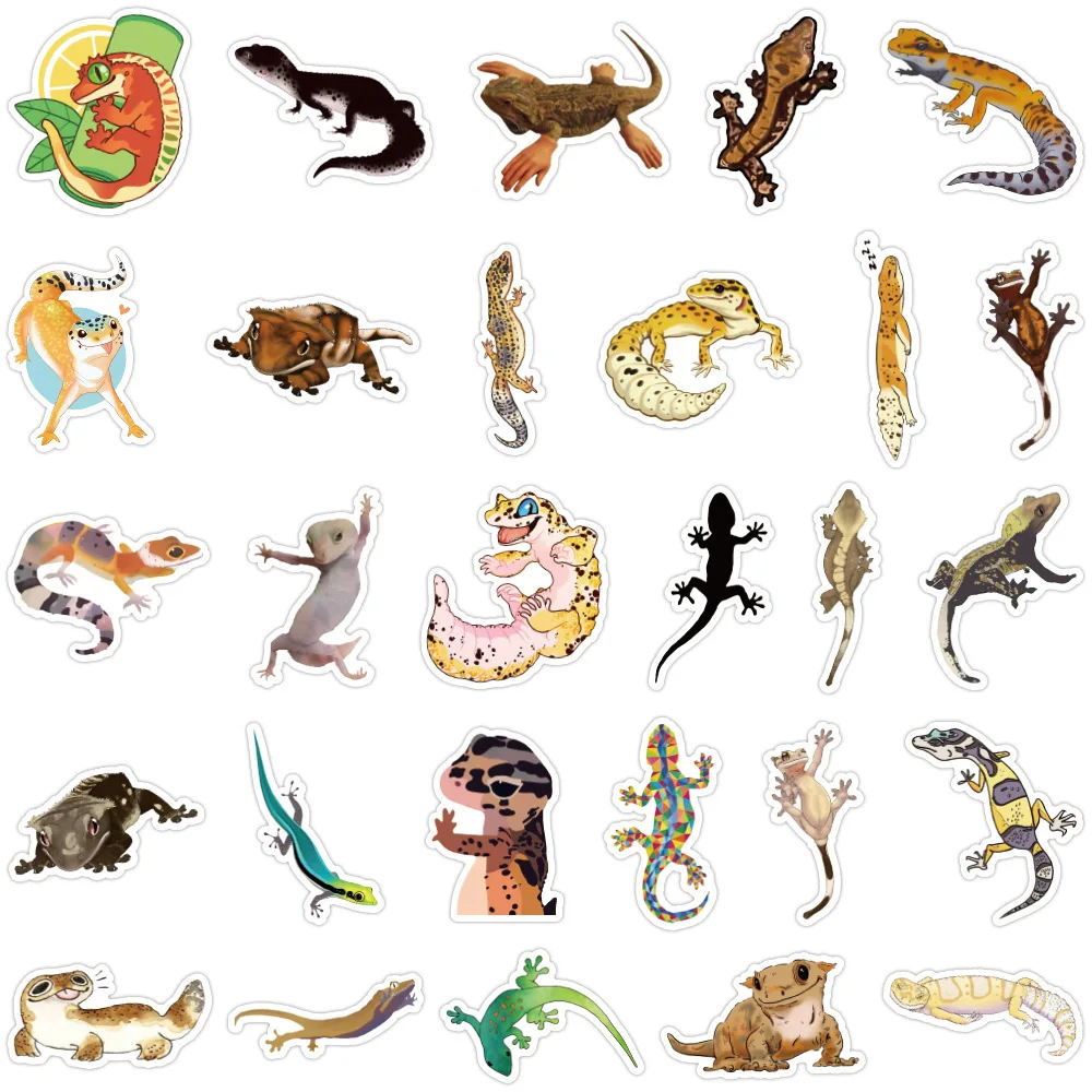 10/30/50PCS Funny Animal Gecko Lizard Stickers For Skateboard Gift Box Bicycle Computer Notebook Car Decal Children's Toys F3 images - 6