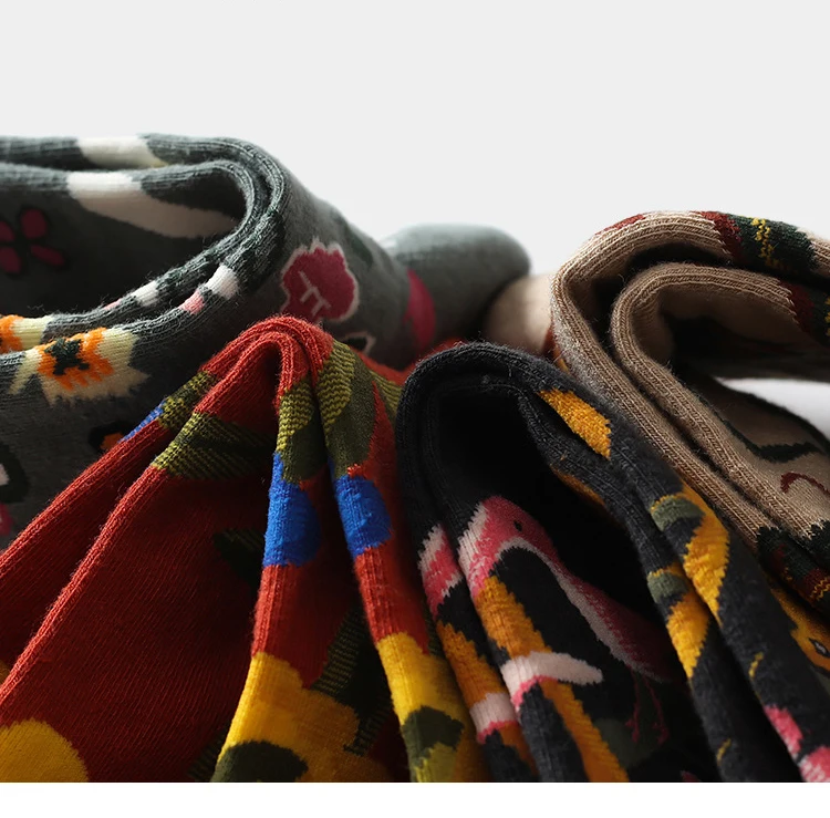 2022 зимние носки винтажные цветные вязаные с принтом женские рождественские в