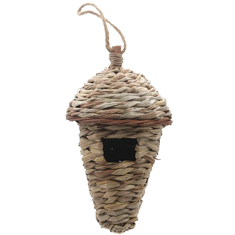 

Bird House,Winter Bird House For Outside Hanging,Grass Hand Woven Bird Nest House,Natural Bird Hut Outdoor,Birdhouse For Kids,So