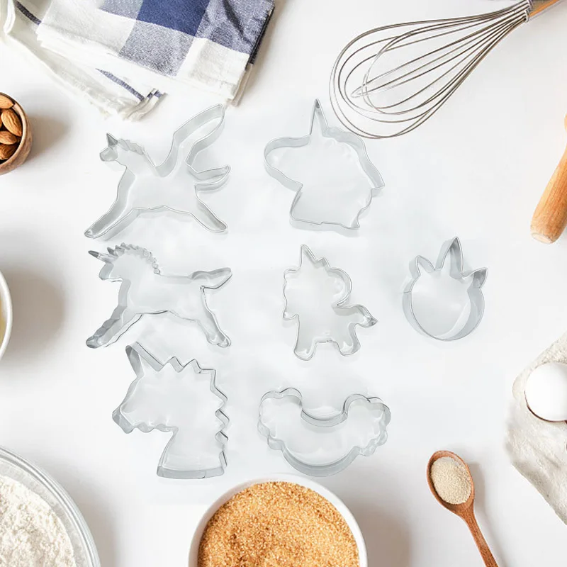 Cartoon Unicorn Mermaid Flamingo Cake Biscuit Mold Stainless Steel Cookie Cutters Moulds Birthday Party Baking Decorations Tools | Дом и сад