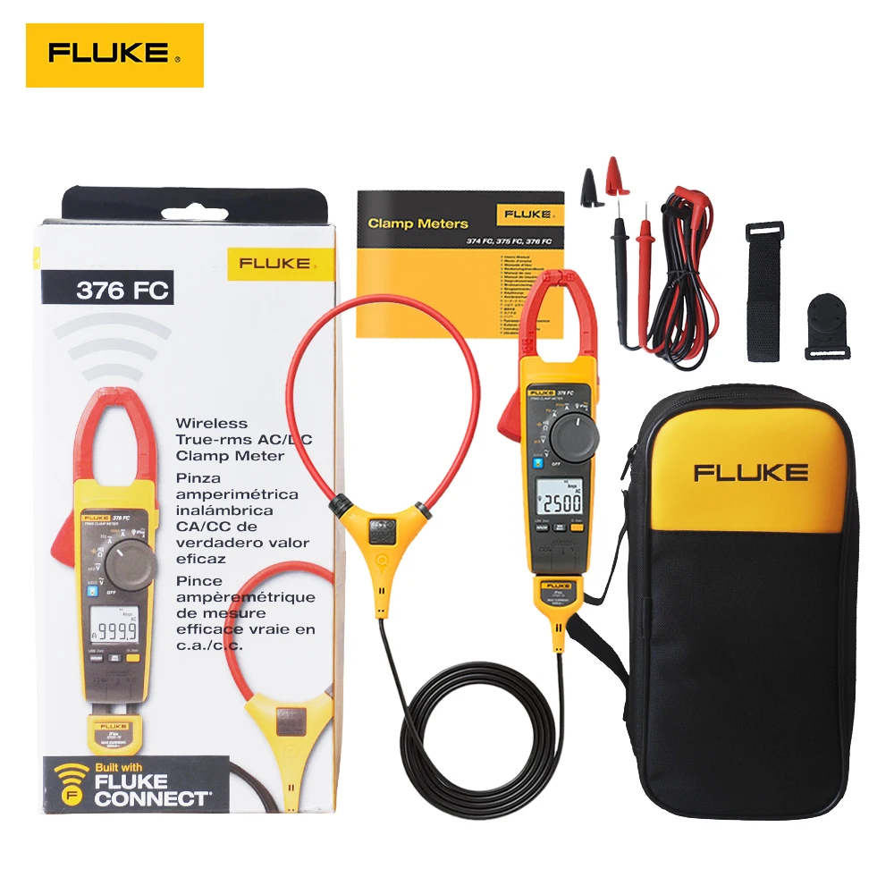 Токоизмерительные клещи Fluke 376 FC True-RMS 1000A AC/DC с iFlex измеряет переменный/постоянный