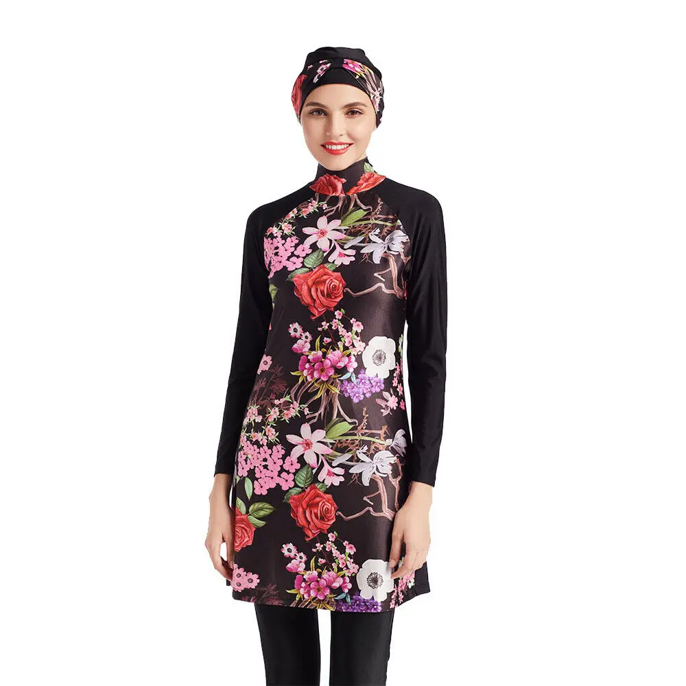 Искусственные купальники 3 шт. Женский скромный хиджаб одежда для купания в