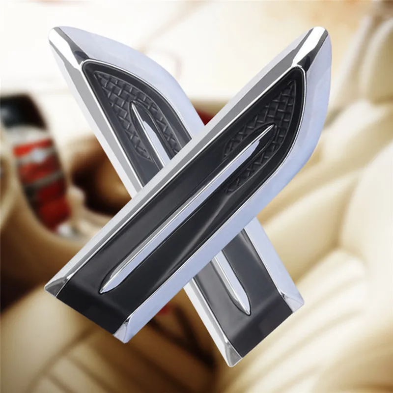 1 Pair 19x5cm 3D Vent Air Flow Engine Cover Side Stickers Fender Sticker Decal Automobile Shark Gills Car Decorated | Автомобили и