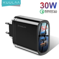 kuulaa quick charge 3 0 usb charger 30w qc3 0 qc fast charging multi plug mobile phone charger for iphone samsung xiaomi huawei