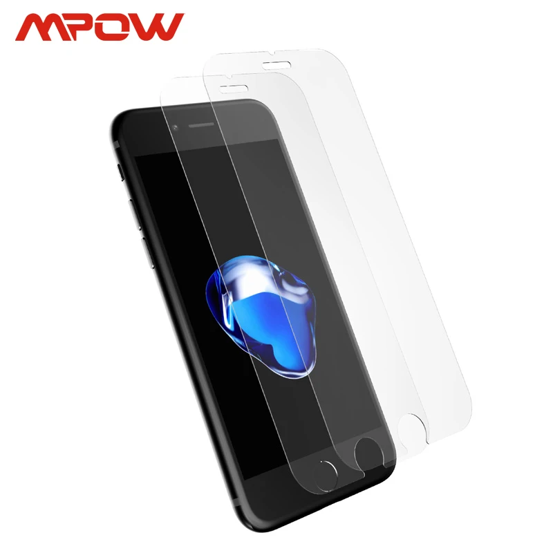 Mpow 2 шт. прозрачная Защита экрана для iPhone 7 9H твердость 0 33 мм тонкое закаленное