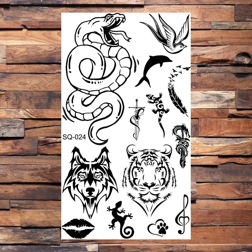 Временные татуировки дракона для мужчин и взрослых Реалистичная змея-Скорпион