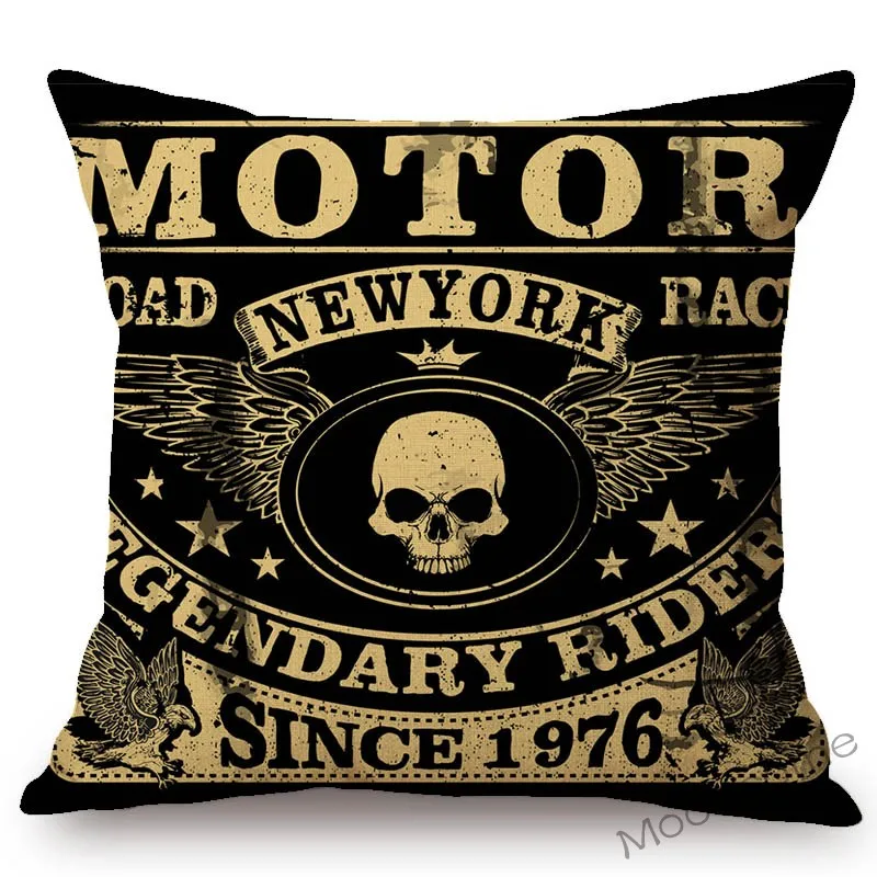 Винтажная наволочка с изображением мотоцикла клуба Нью Йорка мотор гонки