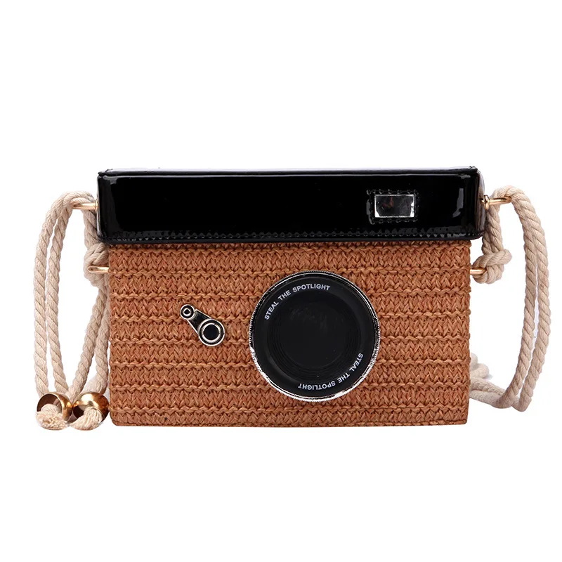 

hand bags women 2020 Straw Camera Bag Chain Small Square Bag Woven Shoulder Crossbody Bags for Women Purses and Handbags Louis