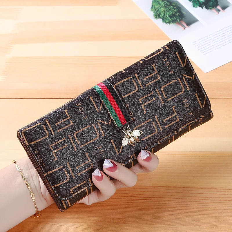 

Новые женские кошельки, модный длинный кожаный держатель для карт высшего качества, Классический женский универсальный кошелек, брендовый ...