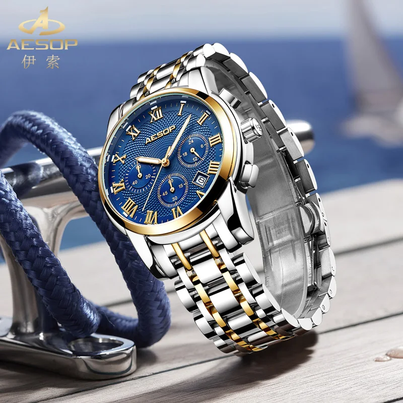 

Aesop Luxury Men's Watch Atmosphere Business Casual Quartz Watch Waterproof Men's Fashion 30MReloj de cuarzo