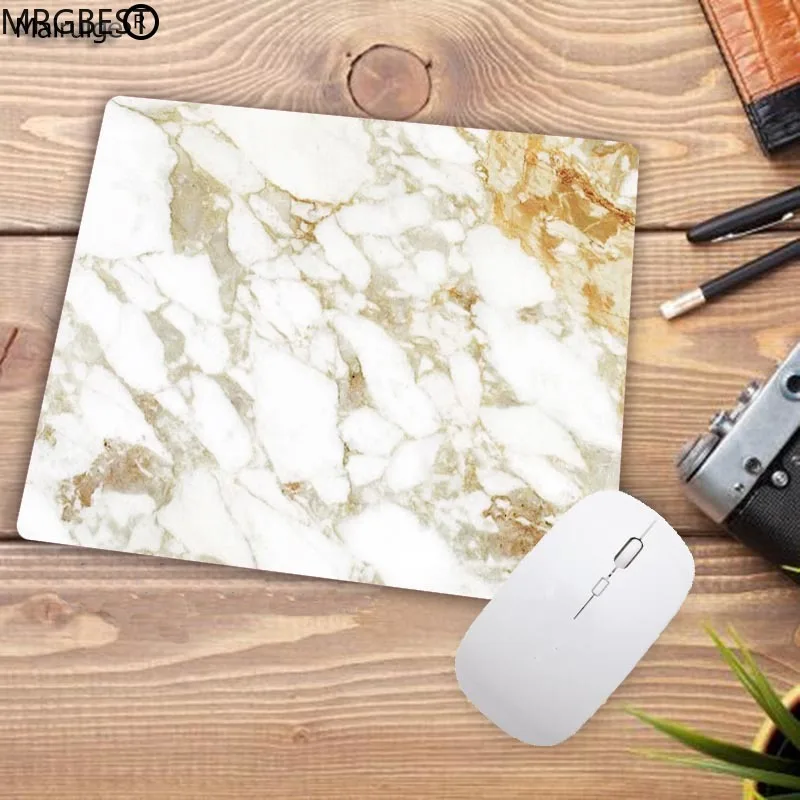 Коврик для мыши MRGBEST из искусственного золотистого блеска с мраморным покрытием