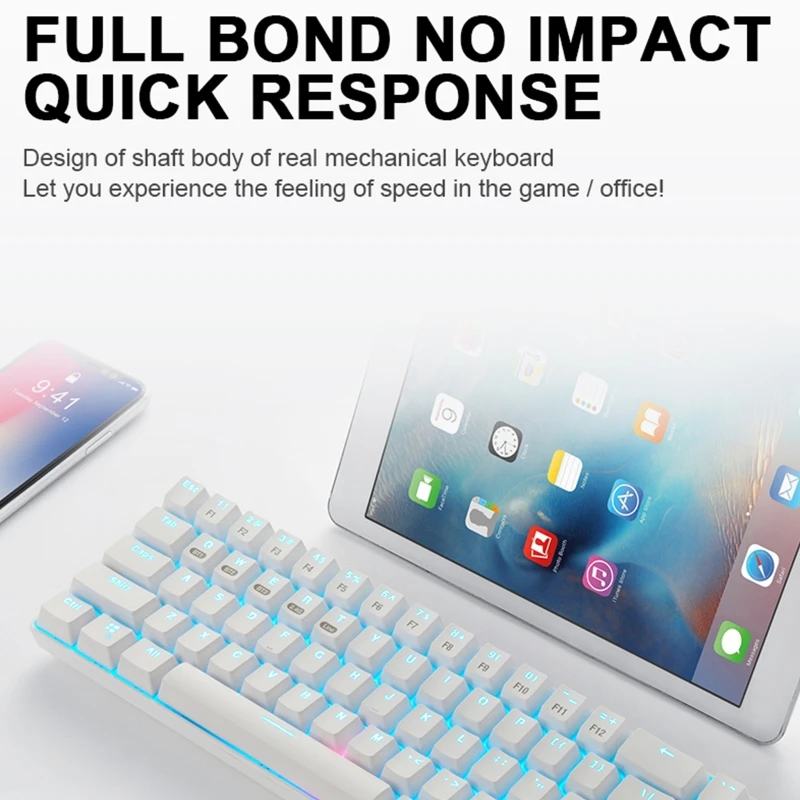 

68 Keys Bluetooth 5.0/2.4G/Wired Three Connection Mode Type-C LED Backlit Mechanical Keyboard for PC Desktop Laptop Mac X6HA
