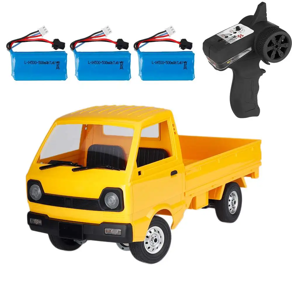

WPL D12 1/10 2WD 2.4G RC Car Military Crawler Truck Off Road Remote Control Vehicle Models RTR Toy Several Battery Model for Kid
