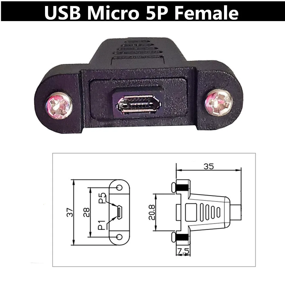 30 см USB3.1 Type C папа к Micro/mini USB 3.1 5Pin мама Панельное крепление кабель для передачи