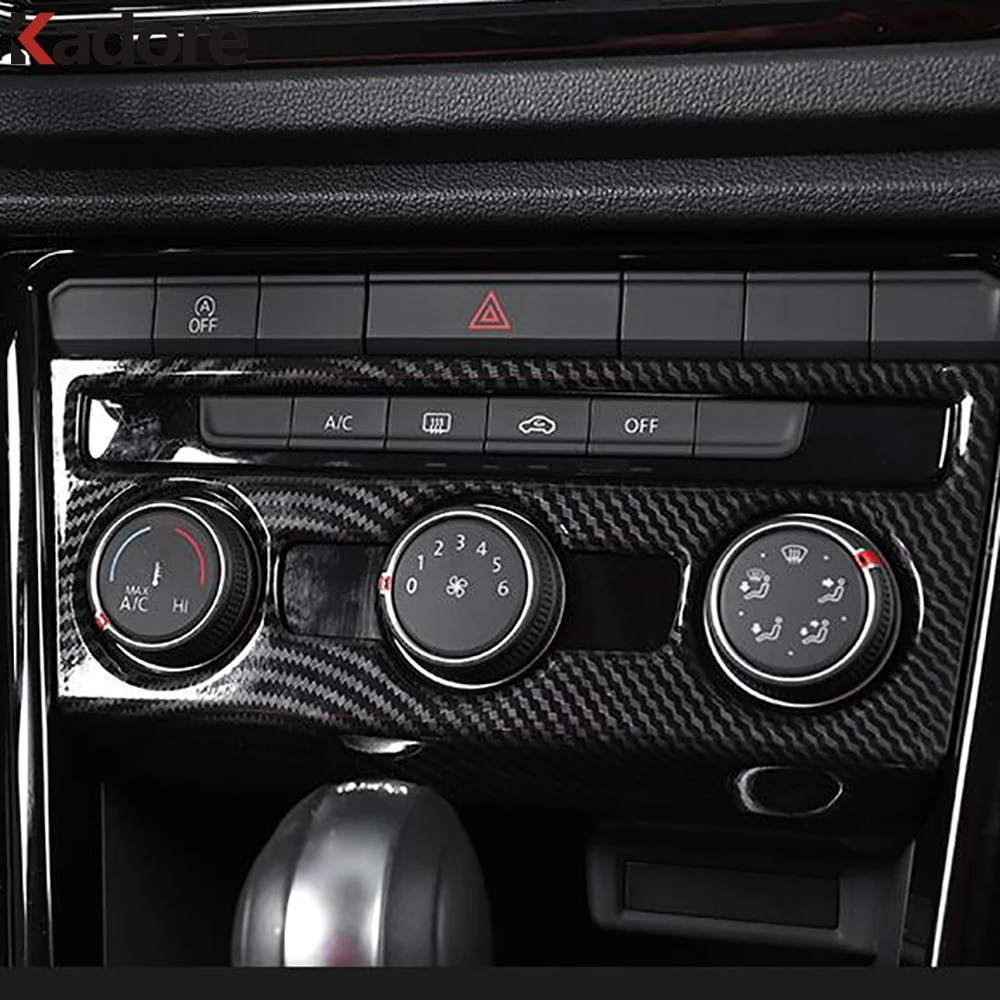 Панель переключателя кондиционера из углеродного волокна для Volkswagen VW T Roc TROC 2017 2018
