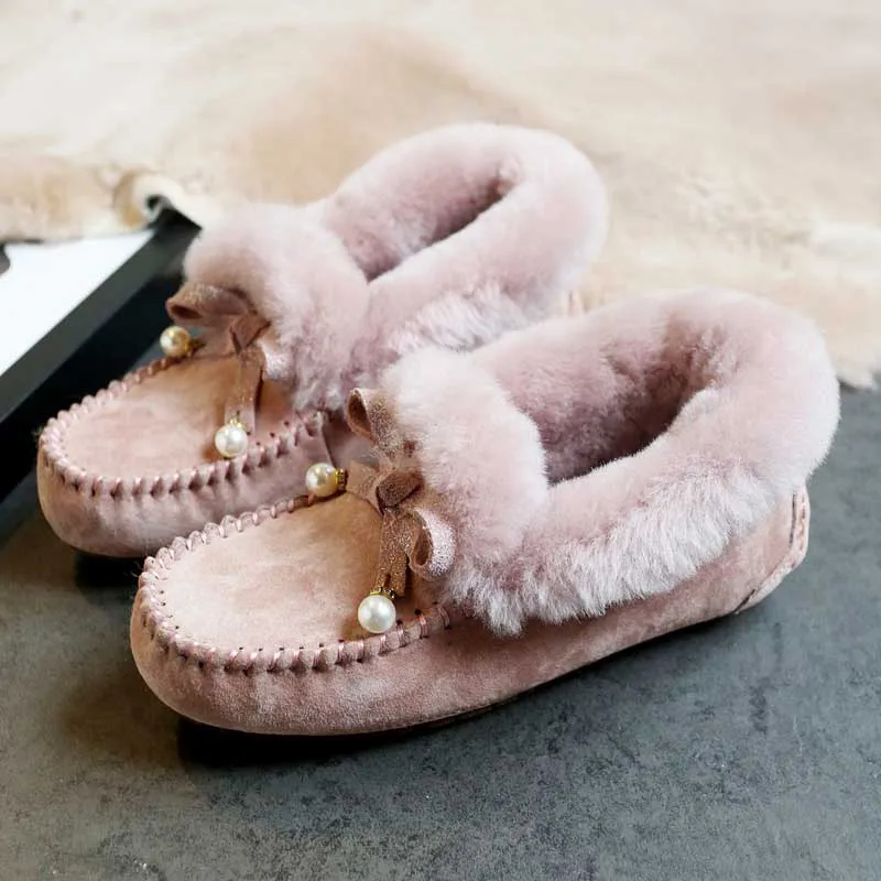 PINK MYLRINA/ женская обувь на натуральном меху; мокасины; лоферы из мягкой натуральной кожи; повседневная женская обувь на плоской подошве для отдыха; размеры 34-40 - Цвет: PINK