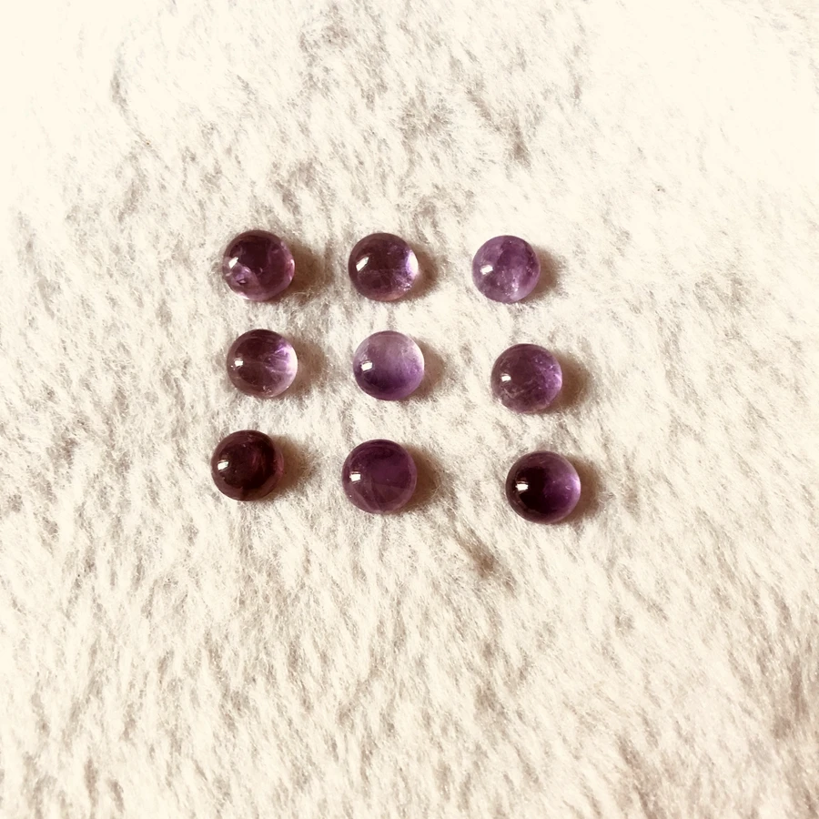 

Wholesale 10pcs/lot Lavender Amethyst Bead Cabochon 8mm 10mm 12mm 16mm 20mm Round Gem Stone Bead Cabochon Ring face For Jewelry