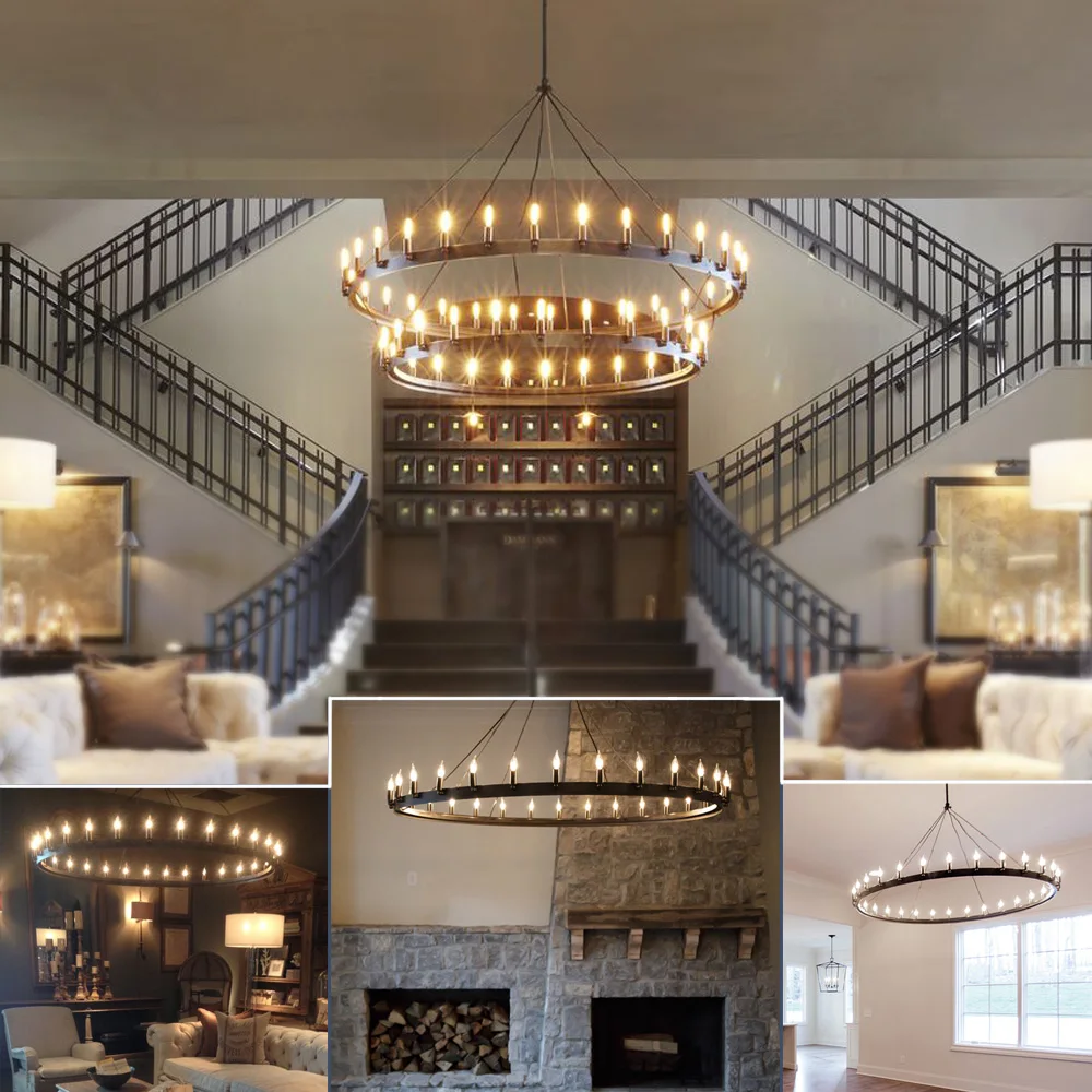 Железный подвесной светильник в стиле лофт американском и ретро винтажная