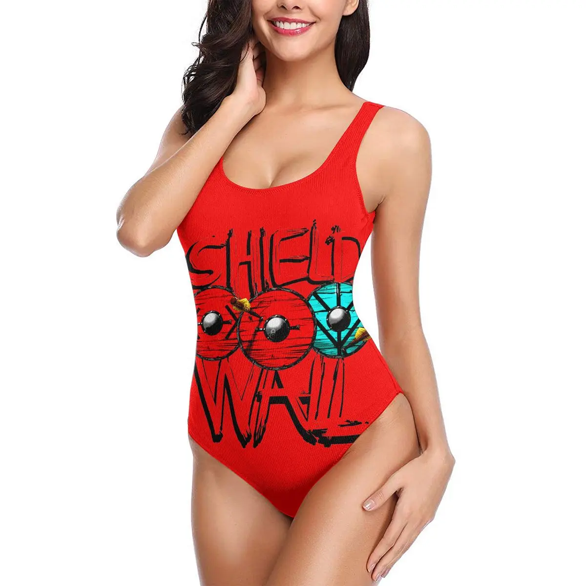 

Женский экзотический бикини 2021, викинги, щит, стена Викинга, женский купальник, цельный бикини, женский купальный костюм Lothbrok, купальник