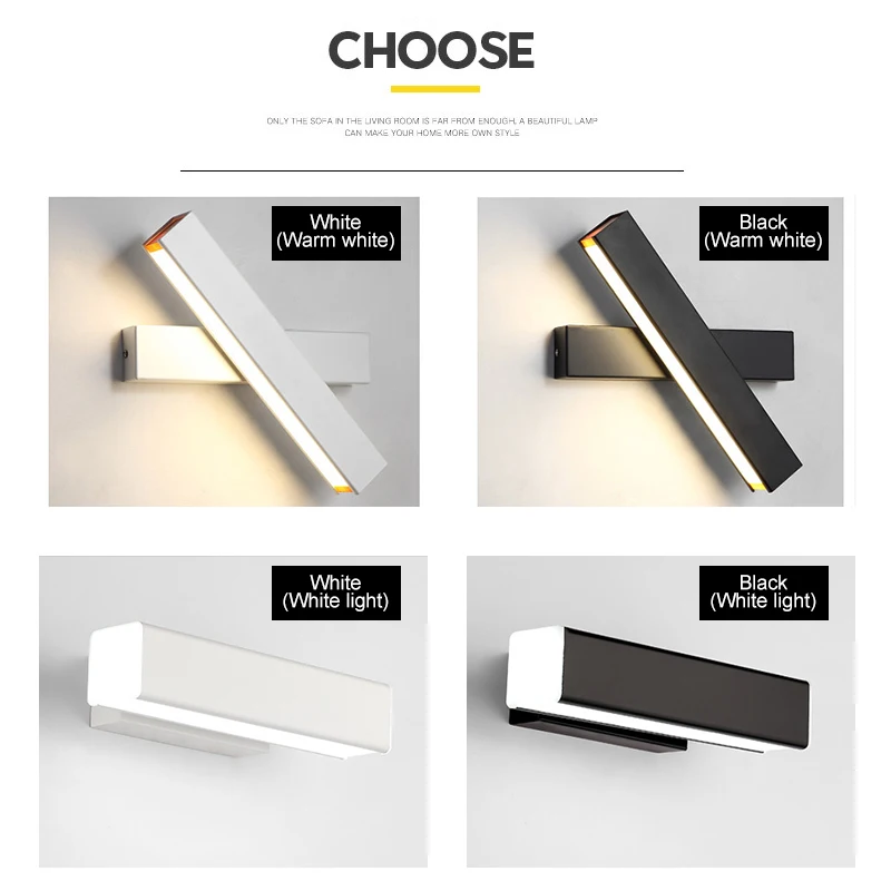

Modern Minimalist Led Wall Lights Bedroom Bedside Lights Home Indoor Decor Square Led Wall Lamp Stair Light 110-220V