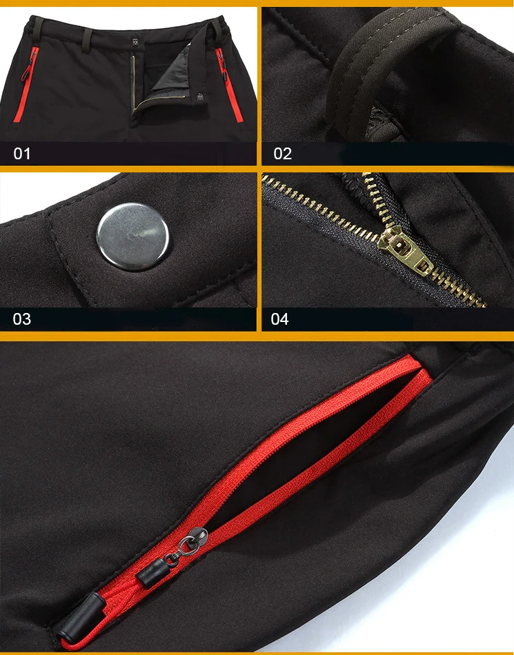 

Outdoor Men Softshell Trekking Hiking Climbing Pants Winter Waterproof Fleece Camping Male Sports Trousers Hunting Fishing Pants
